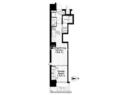 SK TRUST BLD(1LDK/7階)の間取り写真