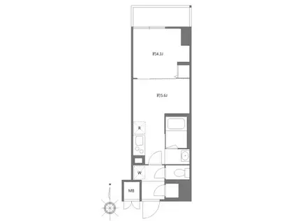 ハーモニーレジデンスグローバルキャピタル(1DK/4階)の間取り写真