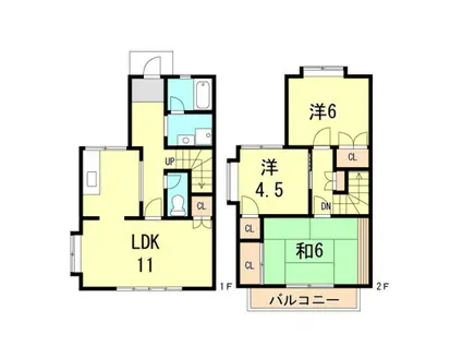 タウンハウスMK(3LDK/1階)の間取り写真
