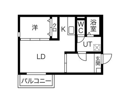 GALLERY庄内通(1LDK/3階)の間取り写真