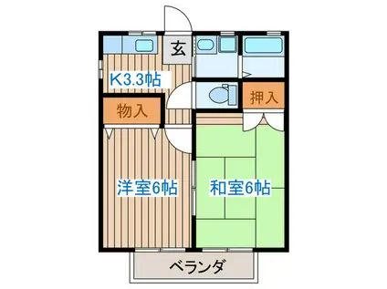 ファースト・シティ(2K/1階)の間取り写真