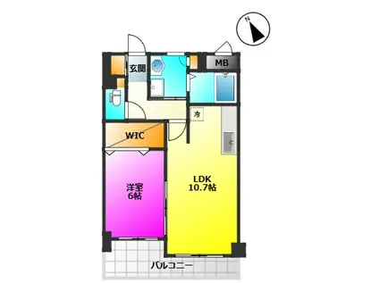 グランパ藤永田フジナガタ(1LDK/7階)の間取り写真