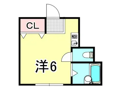 グリーンパレス都(ワンルーム/3階)の間取り写真