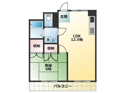 第2丸仙ハイツ(1LDK/1階)の間取り写真