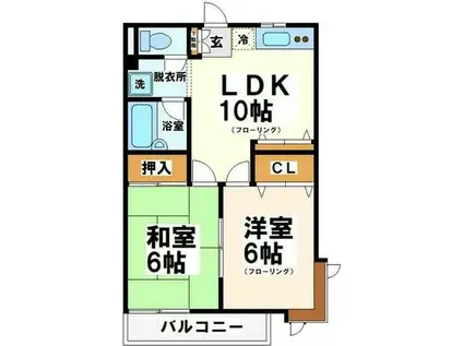 グランデ浜田山(2LDK/2階)の間取り写真