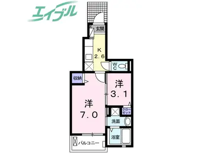 コージーハウス(1SK/1階)の間取り写真