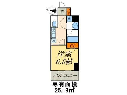 N-STAGE両国(1K/8階)の間取り写真