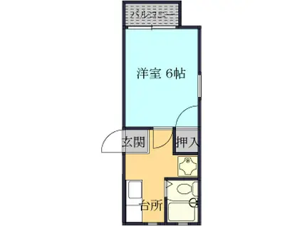 キャステロット(1K/1階)の間取り写真