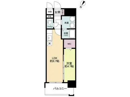 MODERN PALAZZO 天神北II(1LDK/11階)の間取り写真