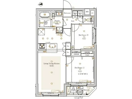 ラフィスタ北赤羽(2LDK/4階)の間取り写真