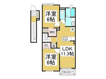 アクティブ・JIN(2LDK/2階)の間取り写真