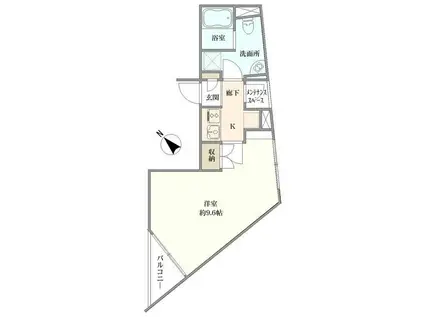 TRAMONTO上池台(1K/1階)の間取り写真