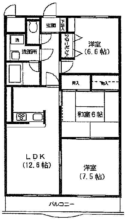 ソレイユ町田(3LDK/2階)の間取り写真