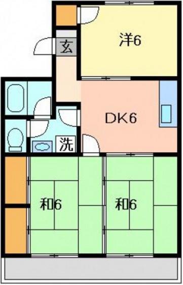 トリヴァンベール吉田(3DK/1階)の間取り写真