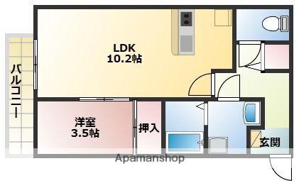 PREVOYANCE堤(1LDK/2階)の間取り写真