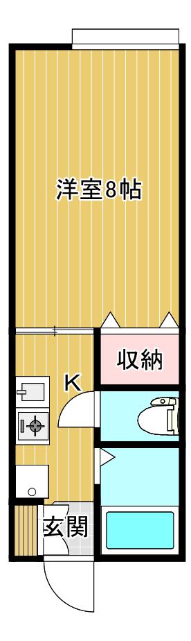 セジュール関屋田町(1K/2階)の間取り写真