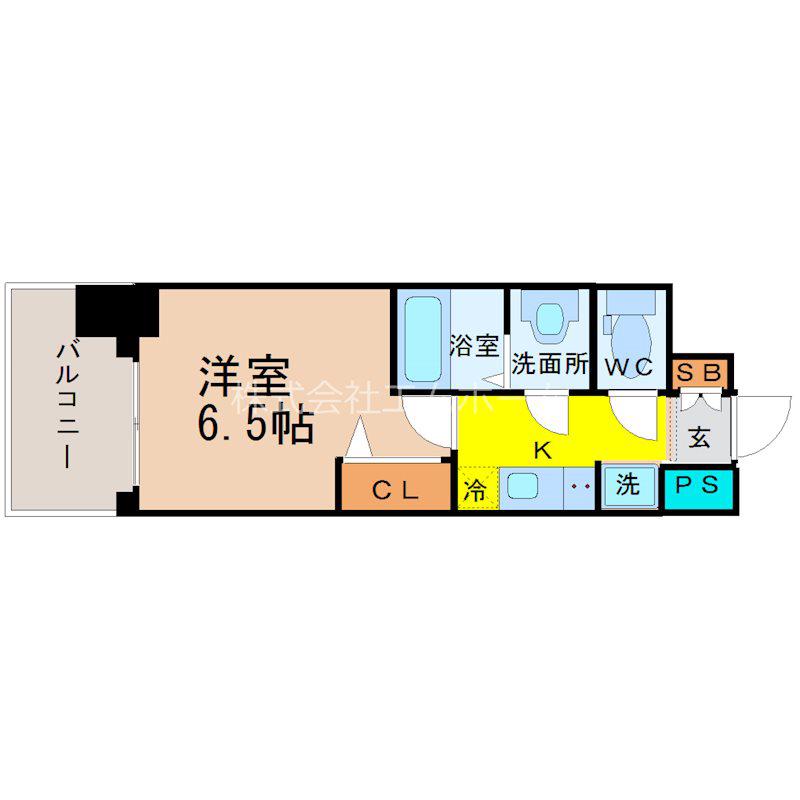 プレサンスNAGOYA本陣(1K/3階)の間取り写真