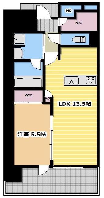 シエリア梅田豊崎(1LDK/17階)の間取り写真