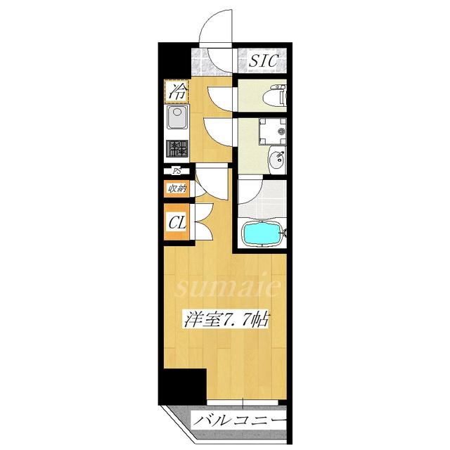 DIPS東十条駅前PREMIUM(1K/12階)の間取り写真