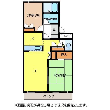 ビアン・シャトレーン(2LDK/2階)の間取り写真