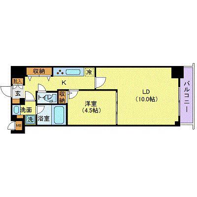 ミェーレ日本橋(1LDK/2階)の間取り写真
