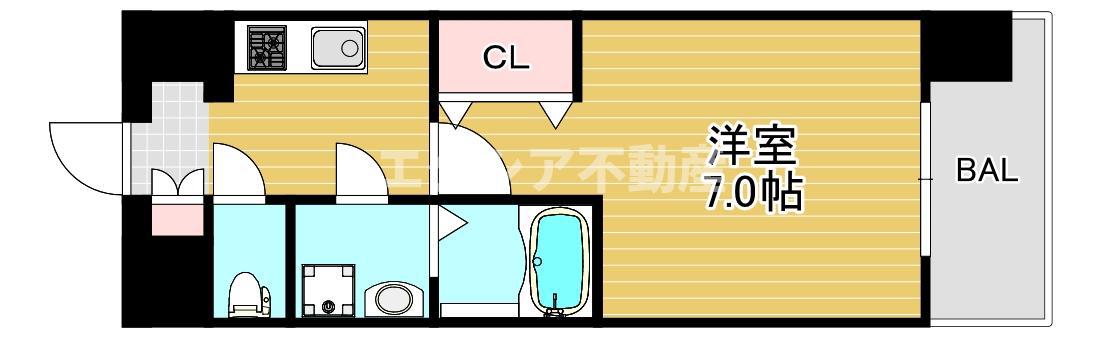 エスリード福島ラグジェ(1K/12階)の間取り写真