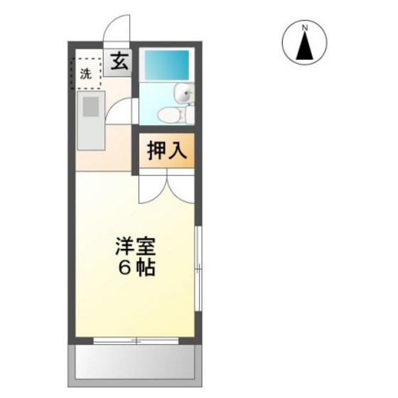 ポスト大元(1K/1階)の間取り写真