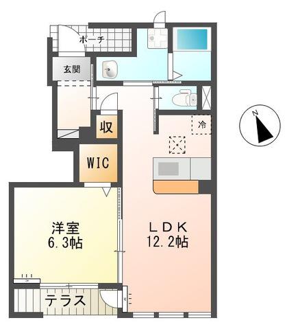 モダンコート(1LDK/1階)の間取り写真