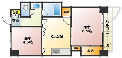 ニュー板橋ハイツ(2K/3階)の間取り写真