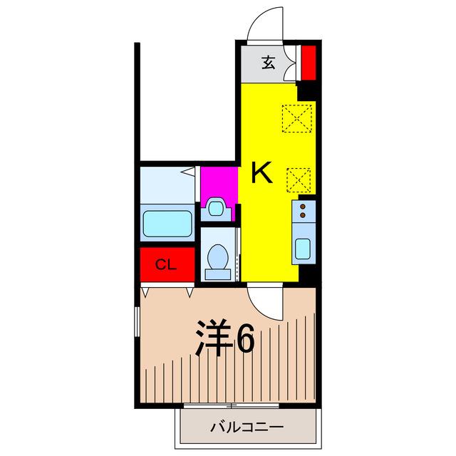エルスタンザ東綾瀬(1K/1階)の間取り写真