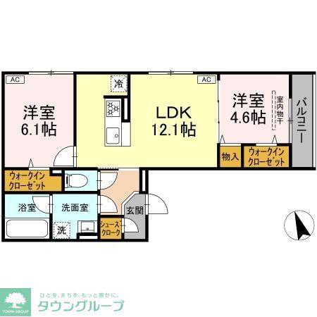 DBLESS狛江(2LDK/2階)の間取り写真