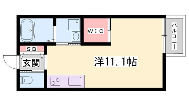 コリーヌ(ワンルーム/3階)の間取り写真
