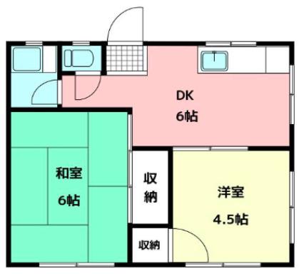 南陽荘(2DK/1階)の間取り写真