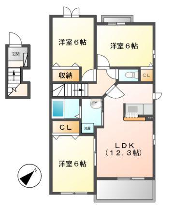 フォーシーズン K(3LDK/2階)の間取り写真