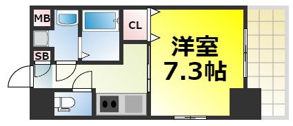ワールドアイ大阪ドームシティ(1K/12階)の間取り写真