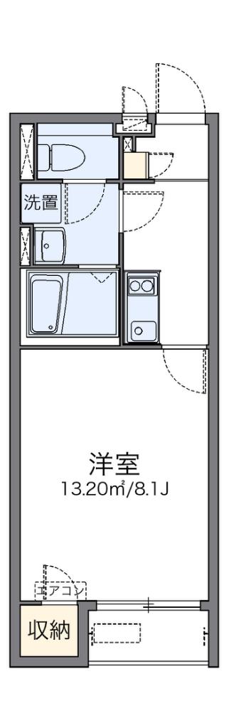 レオネクスト八代本町(1K/2階)の間取り写真