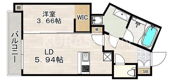 C CHARMANT HAKATA(1LDK/6階)の間取り写真