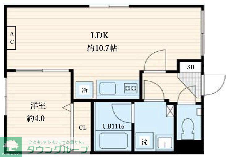 ALATO森下II(1LDK/1階)の間取り写真