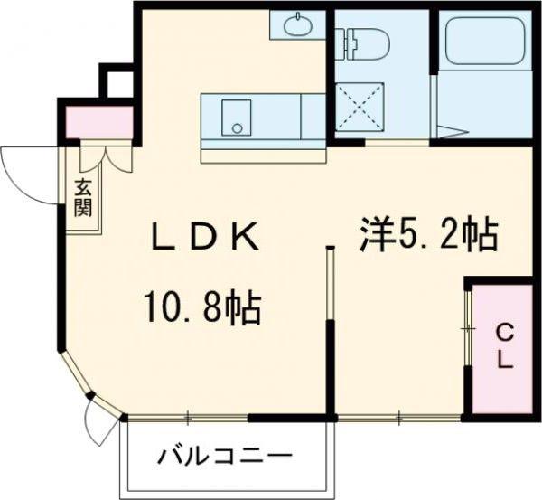 ルミエール(1LDK/1階)の間取り写真