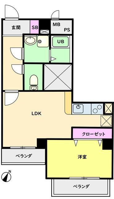 シトロン965(1LDK/3階)の間取り写真
