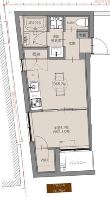 LUXE新大阪(1DK/3階)の間取り写真