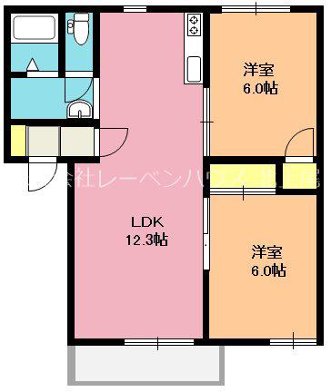 アトレハイツ B棟(2LDK/1階)の間取り写真