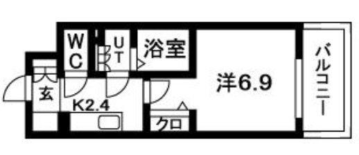 N.S ZEAL大曽根(1K/6階)の間取り写真