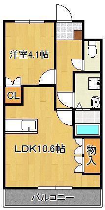 MAISON・DE・YUU(1LDK/2階)の間取り写真