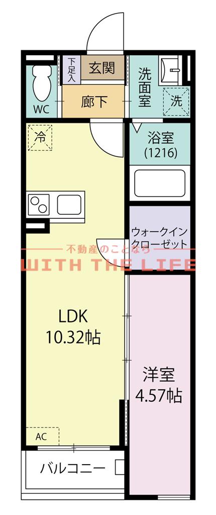 BRAVEBASE宿町(1LDK/1階)の間取り写真