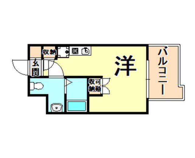 インターフェルティR2甲子園(ワンルーム/10階)の間取り写真