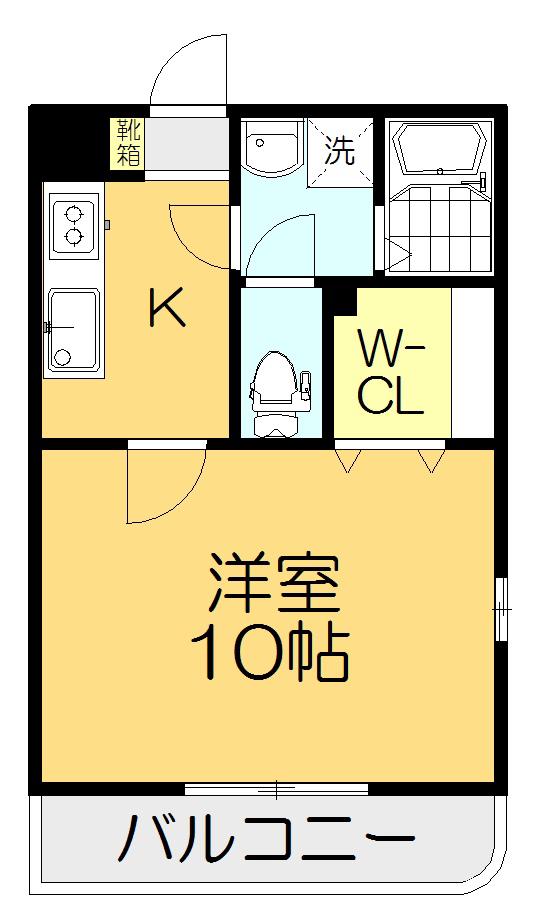 ガーデンヒル北島(1K/2階)の間取り写真