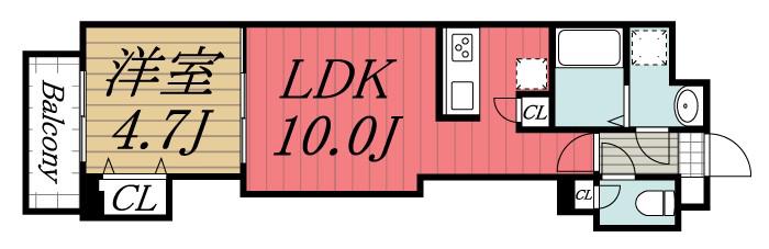コートドールソガ(1LDK/1階)の間取り写真