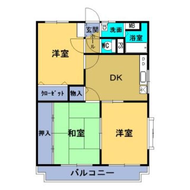 フローラルハイツ(3DK/3階)の間取り写真