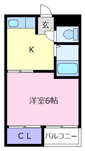 井宮マンション(1K/1階)の間取り写真